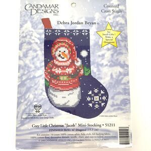 Candamar Designs Cross Stitch New 51211 Cozy Christmas Mini Stocking Kit